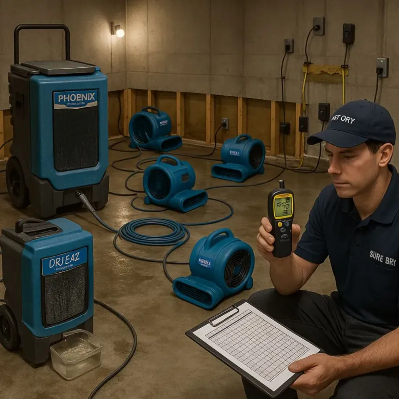 Structural Drying and Dehumidification process in Belmar, NJ